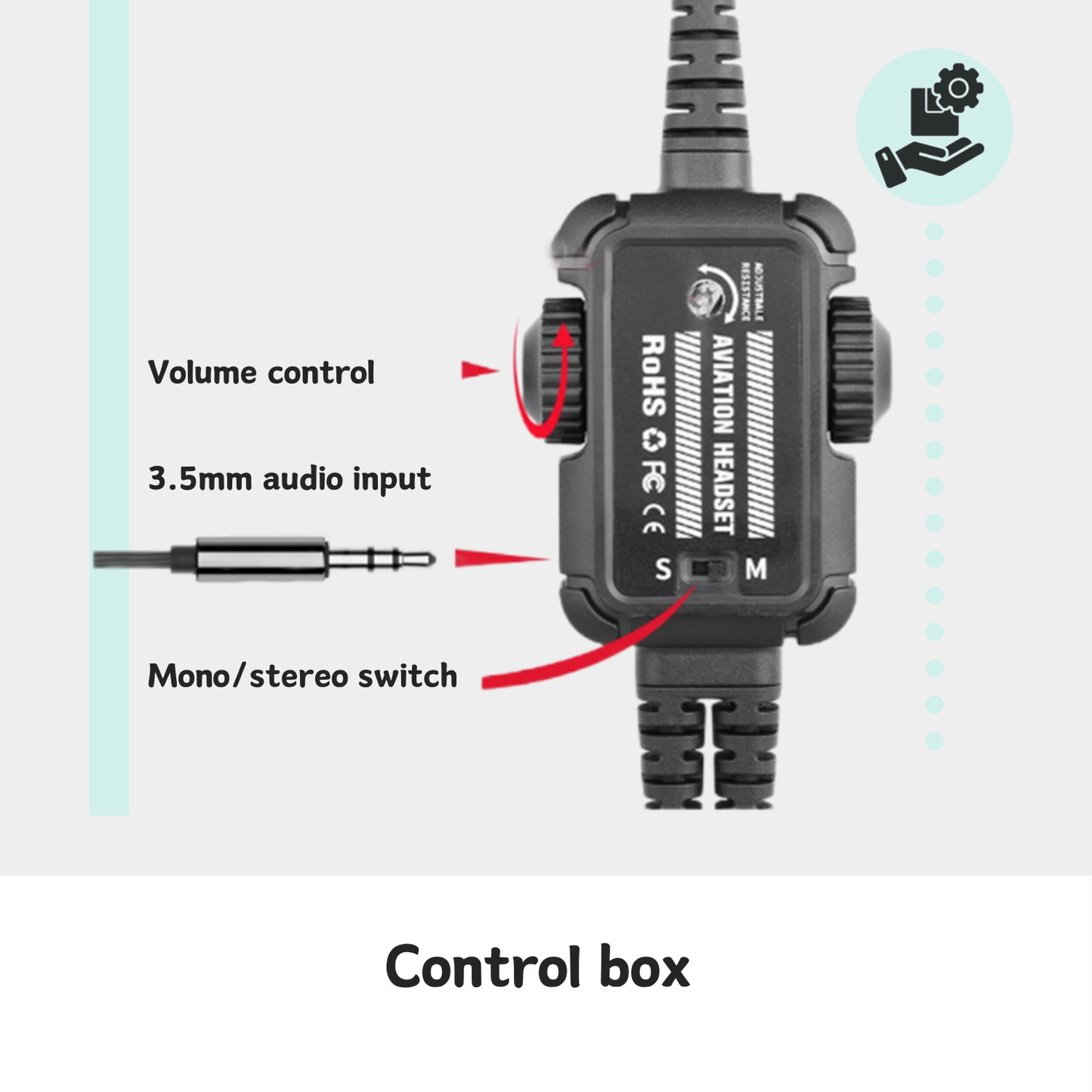 BH Aviation Alpha Lite Headset, 270 degree rotate microphone, volume adjustable, reliable durable and comfortable